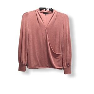 ADRIANNA PAPELL Long Sleeve Shimmery Top SZ S